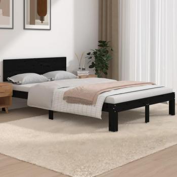 Estructura de cama madera maciza negra 120x190 cm Vidaxl