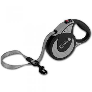 KONG Correa Retráctil Ultimate Gris XL para Perros de hasta 68 kg, 5 m