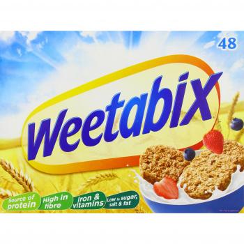 Weetabix Wholegrain Healthy Cereal Biscuits, Family Pack of 48 Bars