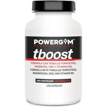 POWERGYM Tboost - Potenciador muscular natural, 120 cápsulas, fórmula con tribulus terrestris, magnesio, zinc y vitamina B6 para mejorar el crecimiento y recuperación muscular