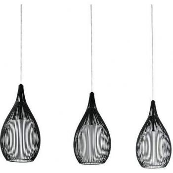 Lámpara Colgante Eglo Razoni Negro 3 Bombillas E27 Dimmable con Función de Memoria