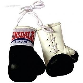 Lonsdale - Mini guantes de boxeo, color negro y blanco