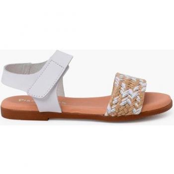 Sandalias de niña con pala en yute y tira adherente