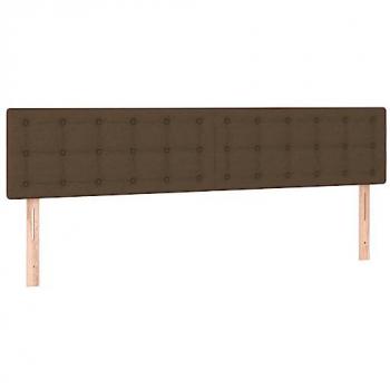 Cabecero con LED de tela marrón oscuro 160x5x78/88 cm