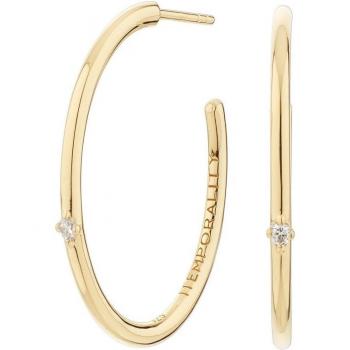 Pendientes de aro Tribeca de plata chapada en oro con detalle de circonita