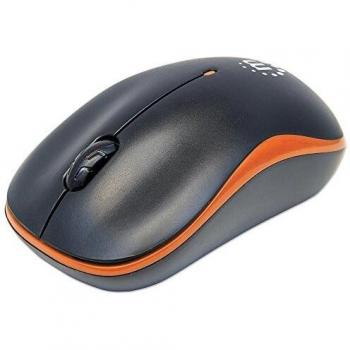 Manhattan Success Wireless Mouse, Black/Orange, 1000dpi, 2.4Ghz