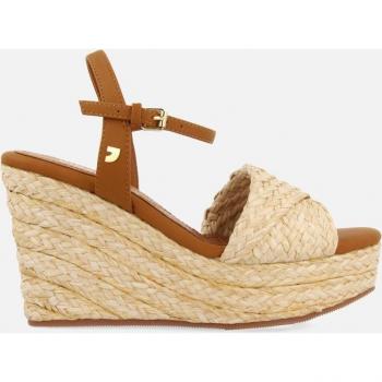 Sandalias con cuña ALLKAJ para mujer en beige natural de piel vegana