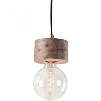 Kave Home - Lámpara de techo Allie de 1 bombilla de madera maciza de mango
