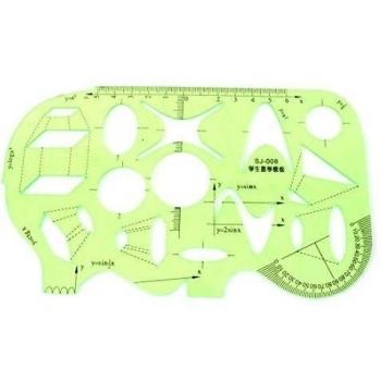 Plástico Estudiantes Matemáticas Dibujo Transportador De Ángulos Regla Plantilla Verde Transparente