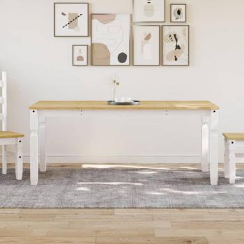 Mesa de comedor Crown 180x90x75 cm en madera maciza de pino blanco