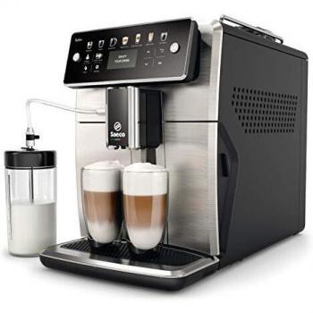 Philips Saeco SM7583/00 - Cafetera Espresso Súper Automática, 12 bebidas de café, 6 perfiles, jarra de leche LatteDuo integrada, limpieza automática, molinillo cerámico, acabado acero inoxidable