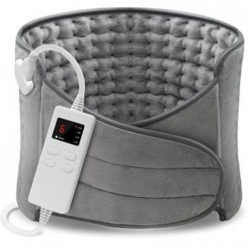 Manta Eléctrica, BRIHIEVY Almohadilla eléctrica 120 x 30 cm con apagado automático y protección contra sobrecalentamiento, almohadilla térmica 6 niveles de temperatura 4 configuraciones de tiempo