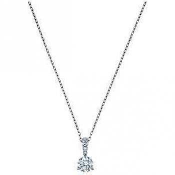 Swarovski Colgante Solitaire, Blanco, Baño de Rodio
