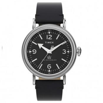 Timex Waterbury Standard Men's Black Leather Strap Watch TW2W20200