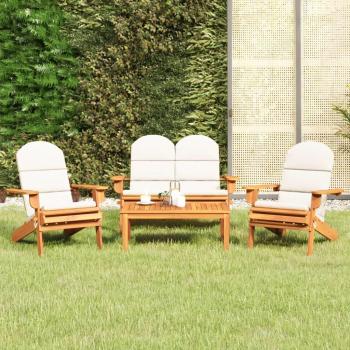 Adirondack 4-Piece Solid Acacia Wood Garden Lounge Set