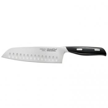 Cuchillo Santoku Tescoma GrandCHEF 17 cm - Acero Inoxidable, Mango Continuo, Corte Rápido, Garantía 5 Años