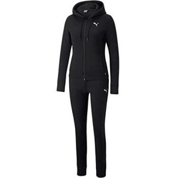 PUMA Classic Hooded Tracksuit FL cl Sudadera, Mujer, Black, m