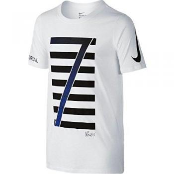Nike Ronaldo Logo Tee Yth - Camiseta para niño, color blanco, talla XL
