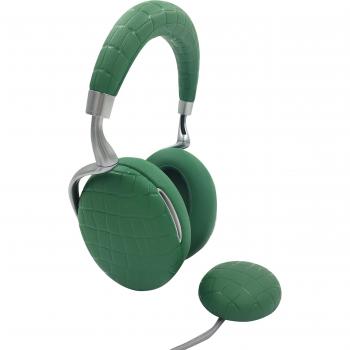 Zik 3 Parrot by Starck - Auriculares con Cargador inalámbrico, Cuero cocodrilo, Verde Esmeralda