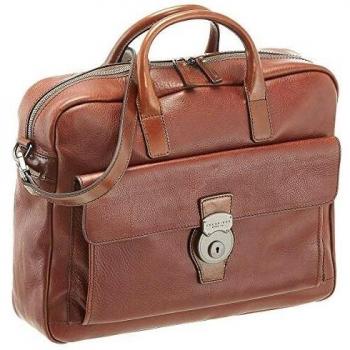 The Bridge Capalbio Brown Leather Briefcase for Men, 40 cm Size