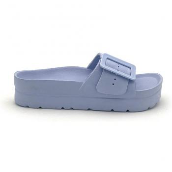 Sandalia de goma para la playa con hebilla ajustable marca Kelara - Chanclas de mujer de goma con plataforma
