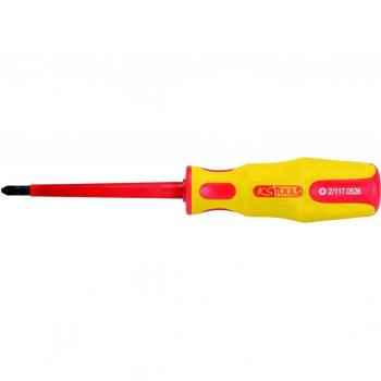 KS Tools 117.0538 - Destornilladores VDE 2K POZIDRIV, varillas completamente aisladas según DIN EN 60900, PZ 3