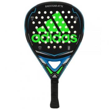 PALA PÁDEL ADIDAS RADOGAR ATTK BLUE ADIDAS - Pala de pádel, color azul, modelo Radogar Attk, diseñada para jugadores de nivel avanzado, con un balance alto que proporciona potencia en los golpes