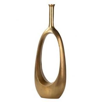 Florero de Aluminio Dorado 27x14x75 cm - Pieza Decorativa Elegante