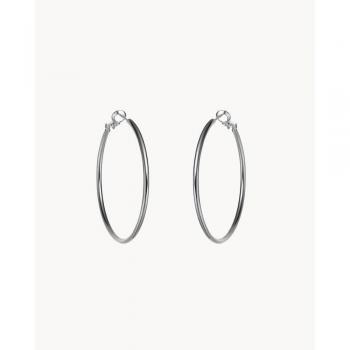 Pendientes Aro S de Plata Apodemia - Elegantes pendientes de aro plateado con cierre gancho