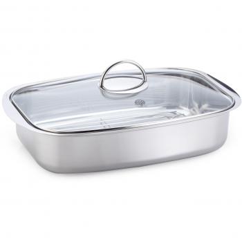 Asador Multiuso de Acero Inoxidable 36 cm, 6 Litros, para Inducción