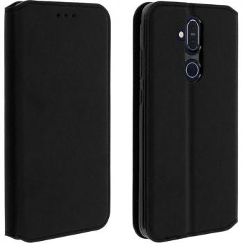 Funda Libro Negra con Función Soporte para Nokia 8.1