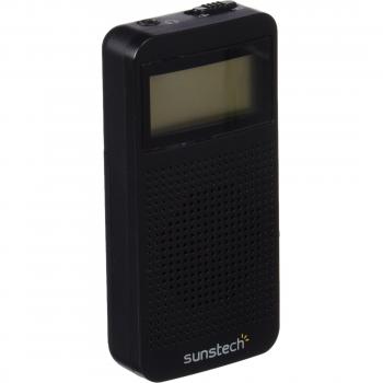Sunstech RPDS12 - Radio portátil digital AM / FM con altavoz integrado y función sleep, color negro