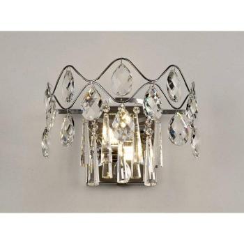 Aplique Kenzie 2 luces cromo pulido con cristal y interruptor
