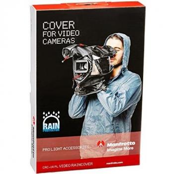 Manfrotto MB PL-CRC-14, Camera Rain Cover for DV Video Cameras, Waterproof and Transparent, Protects from Dust and Rain, for Photographers and Videographers - Black/Charcoal Grey