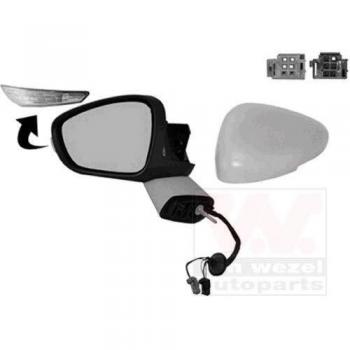 Espejo retrovisor VAN WEZEL 0968807, tipo: espejo retrovisor, características: diseño específico para vehículos, incluye soporte de montaje, acabado en negro, vidrio convexo para mayor visibilidad, fácil instalación