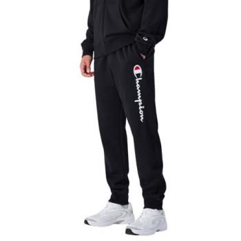 Pantalón Champion Rib Cuff Pants 220293 Negro, Joggers de Sudadera con Logo Grande, Talla L
