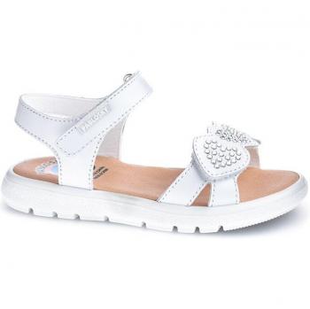 Pablosky - Sandalias de niña de piel en color blanco con cierre adherente