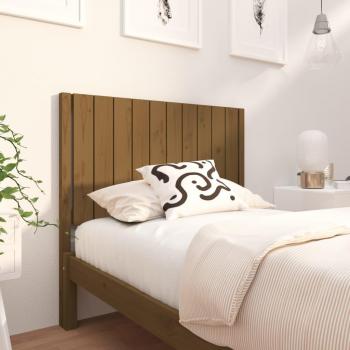 Cabecero para cama de madera maciza de pino en color marrón miel, dimensiones 105.5x4x100 cm