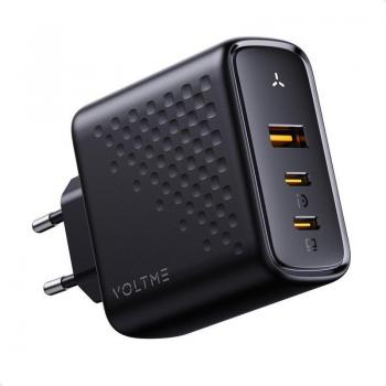 Cargador Rápido GaN III Voltme Revo 100W 2x USB-C 1x USB Negro
