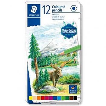 STAEDTLER 146C M12; caja Metálica Con 12 Lápices Acuarelables De Colores Surtidos Y Mina Suave