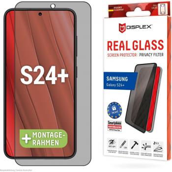 Cristal de Privacidad DISPLEX para Samsung Galaxy S24+ - Vidrio Templado 10H, Resistente a Rayones y Golpes, Aplicación en Seco, Marco Ecológico