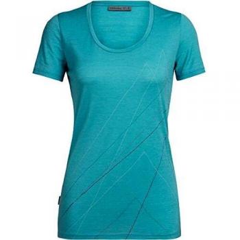 Icebreaker Tech Lite Scoop Pinnacle Lagoon - Camiseta de manga corta para mujer