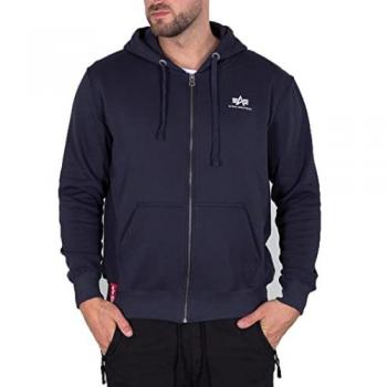 Sudadera con Capucha Alpha Industries Basic Zip Hoody SL - Azul - Talla S