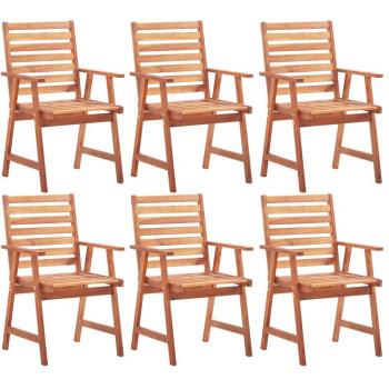 vidaXL Outdoor Dining Chairs 6 pcs Solid Acacia Wood