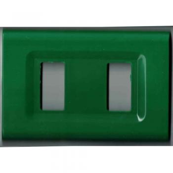 Placas de ABS Serie Magic Elite Bticino Compatibles con Tapas de Enchufes - Verde - 4 Foros