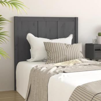 Cabecero para cama de madera maciza de pino gris 95,5x4x100 cm