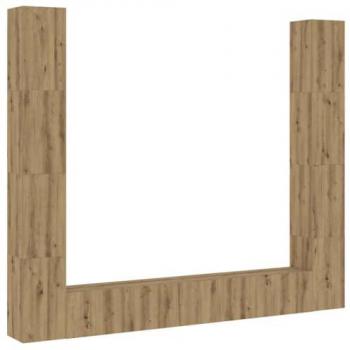Conjunto de Muebles de TV de Pared 6 Piezas en Madera Ingenierizada Roble Artesanal