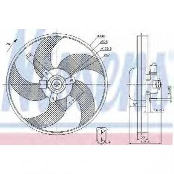 Ventilador de Radiador NISSENS 85668 para CITROËN Xsara Picasso, Hatchback, Berlingo / First I, sin controlador incorporado