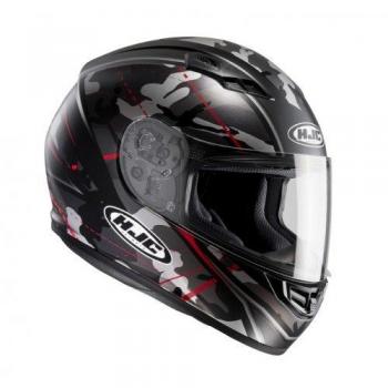 HJC 101671 X S Casco Moto, Negro/Rojo, XS