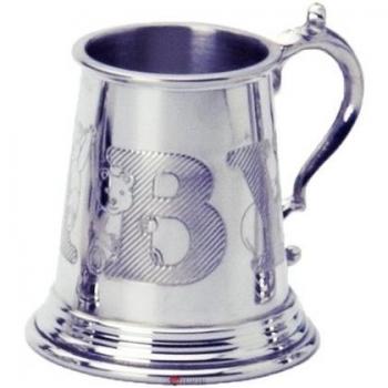 Bautizo para Niños 1/4 pt Tankard Pewter Cup Word Wrap Baby Teddy Grabable